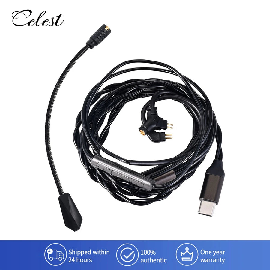 Celest Ruyi Pro Type-C Detachable Boom Microphone Earphone Cable Wired Headphones For Gaming Calling IEMs Hifi Headset Gifts