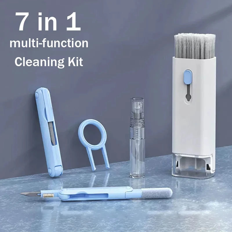 Keyboard Cleaning Kit 7-in-1 Laptops Cleaner with Keycap Puller, Multifunctional Keyboard Brush Cleaning Set for Airpods Phone