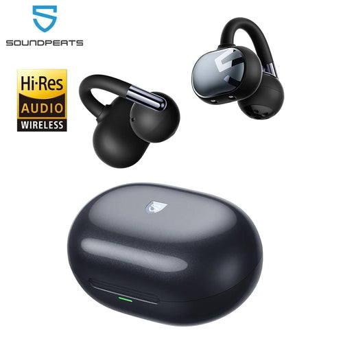 SoundPEATS Clip1 Open Ear Wireless Headsets Bluetooth 5.4 with Hi-Res LDAC & Dolby Audio, Comfort Clip On Sports Earphones IPX5