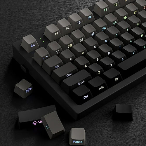 Side Printed PBT Keycaps, Double Shot, RGB Backlit Keycaps, Gradient Gray, MX Switches, Keyboards, 133 Keys