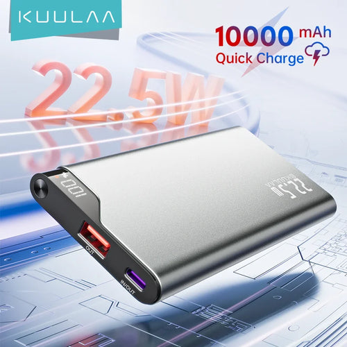 KUULAA 22.5W Power Bank 10000mAh Portable Charger PowerBank Fast Charging External Battery For iPhone17 16 14 Xiaomi poweer bank