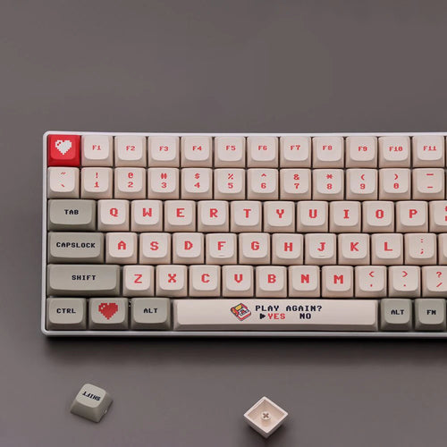 138 Keys Anime Retro Red And White Machine Keycaps Dye Sub PBT XDA Profile for MX Switch DIY Ducky Game Mechanical Keyboard