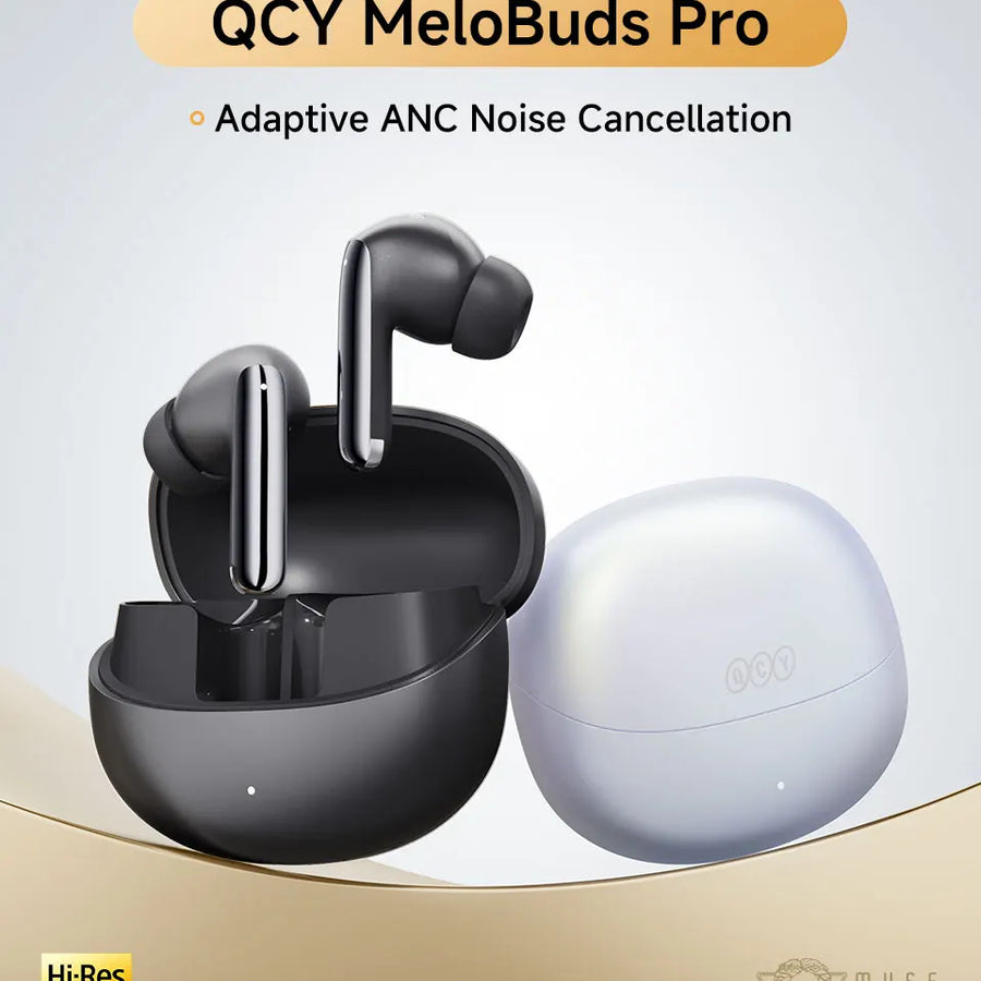 QCY MeloBuds Pro ANC Bluetooth 5.3 Earphones Wireless 46dB Hybrid ANC Hi-Res LDAC Earbuds 6 Mic Headphones 34H in-Ear Detection