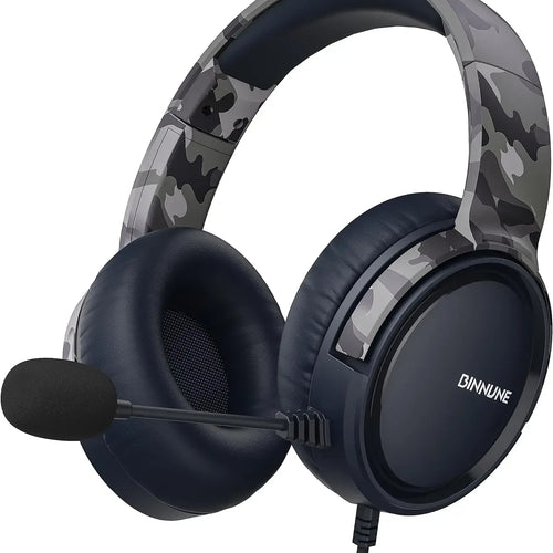 BINNUNE Gaming Headset with Mic for PC PS5 PS4 Xbox one Switch, Wired Gamer Headphones Over-Ear Headphones