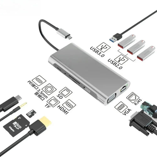 Type C Hub 4K HDMI Adapter Thunderbolt 3 TF SD Reader PD For MacBook Air Pro M2 M1 Dock Station