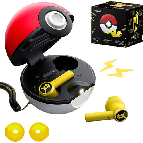 New Razer Poké-Mon Bluetooth Headset - Pikachu Bluetooth 5.0 in-Ear Headset Touch Control, Pokeball Charging Compartment De