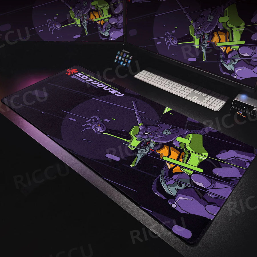 Large Mats E-E-Evangelione Mouse Pad Gamer Desk XXL Rug Office Accessories Computer Table Carpets Anime PC Gaming E-Sports Pads