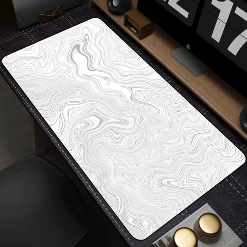 Large Black and White Art Mouse Pad Pc Gamer Mousepad Mat White Desk Mat Strata Liquid Mausepad Computer Keyboard Big Table Mat