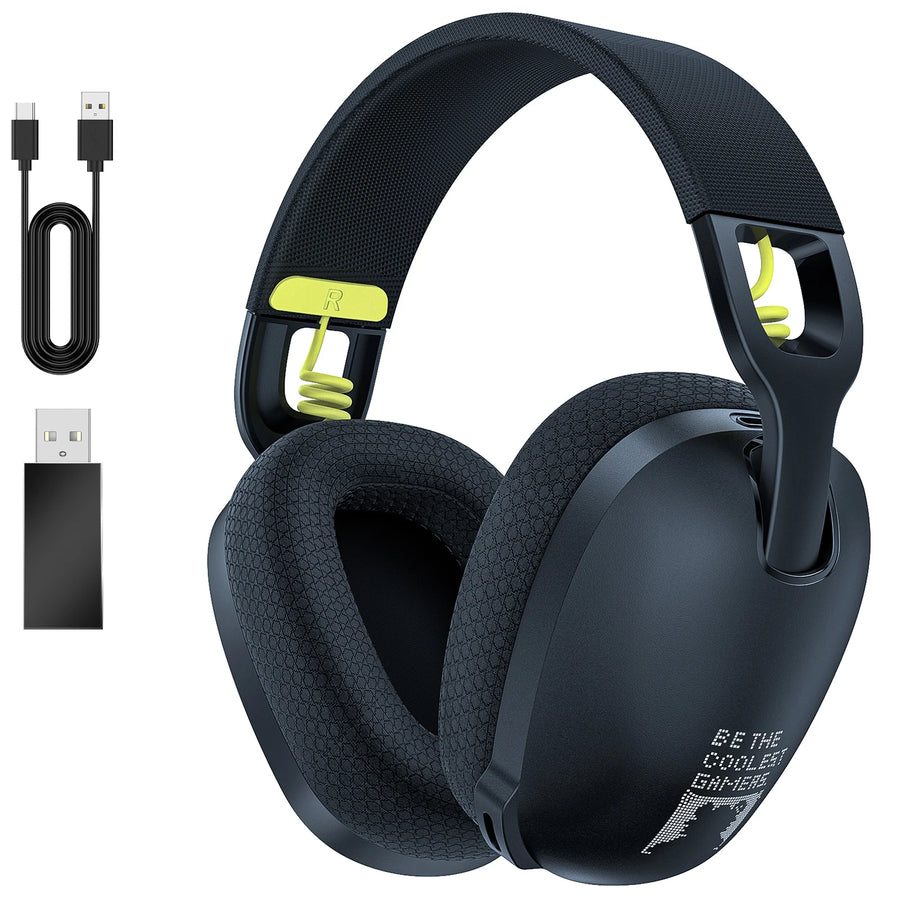 Onikuma Gaming Headset for PS5, PS4, PC, 2.4GHz USB Gaming Headphones with Mic, Ergonomic Design 5.3 Bluetooth Headphones