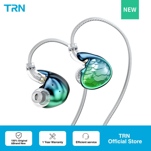 TRN Mermaid earphones 1BA+1DD+2Planar Hybrid  driver Headset  In-Ear Monitor Hi-Fi Headphones